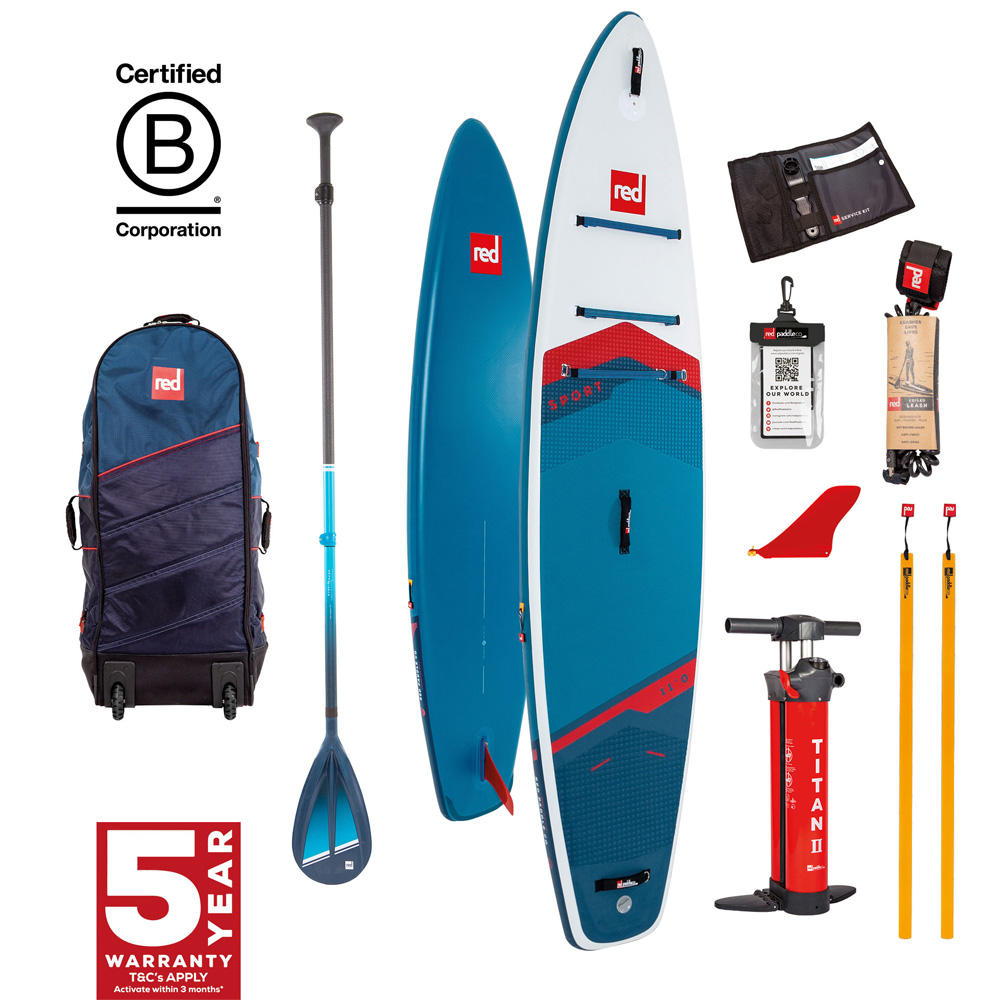 red paddle Sport HT 11.0 opblaasbare sup blauw voordeelpakket 1