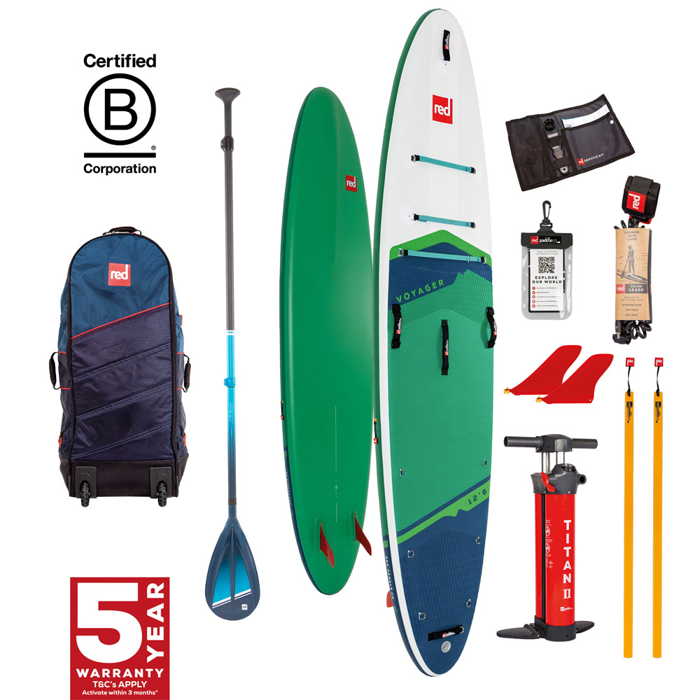 red paddle Voyager HT 12.6 opblaasbare sup groen voordeelpakket 1