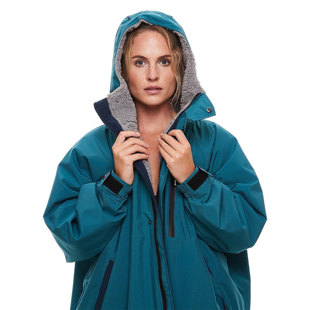 red paddle Pro Change Jacket poncho lange mouwen teal 3