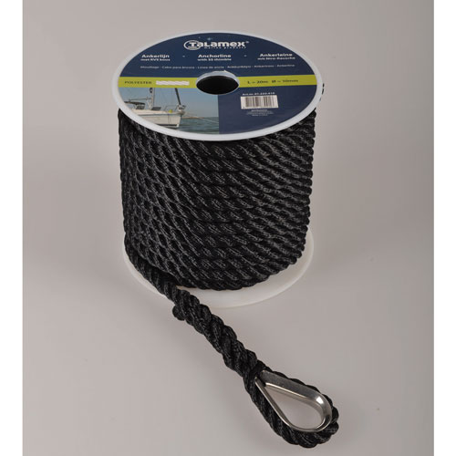 Talamex ankerlijn polyester 12mm x 30m zwart foto 1