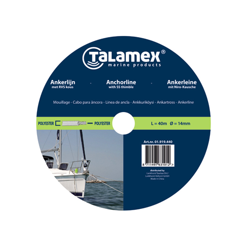 Talamex ankerlijn polyester gevlochten 12mm x 20m 3