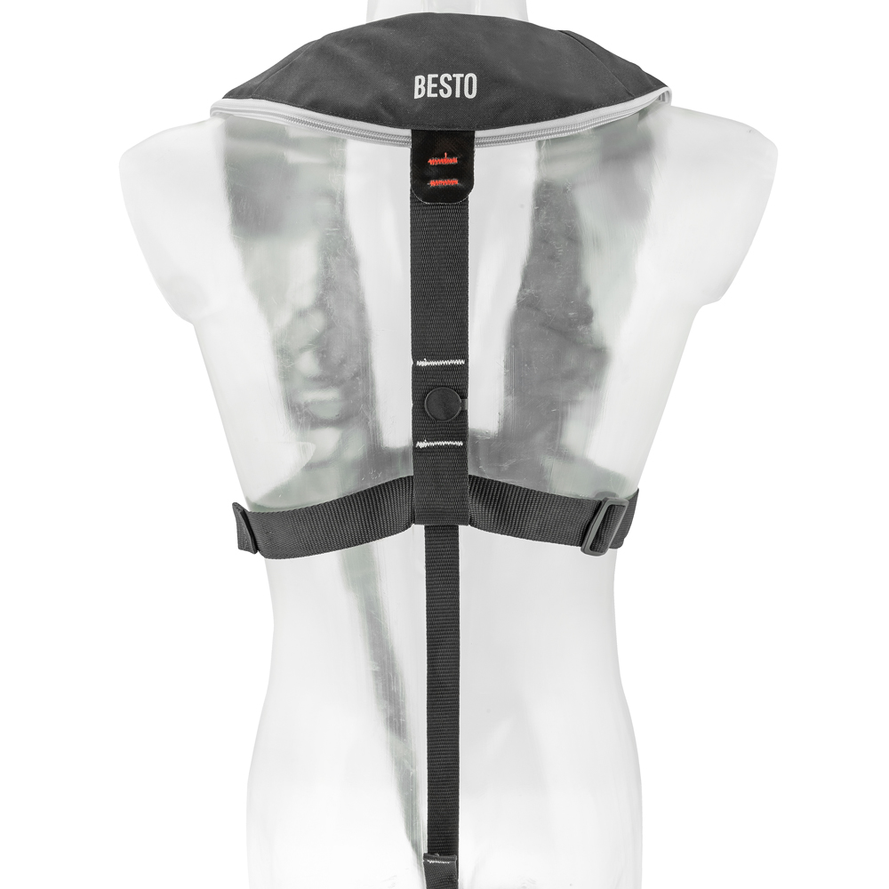 Besto Comfort fit automatisch reddingsvest 180N zh zwart/grijs 3