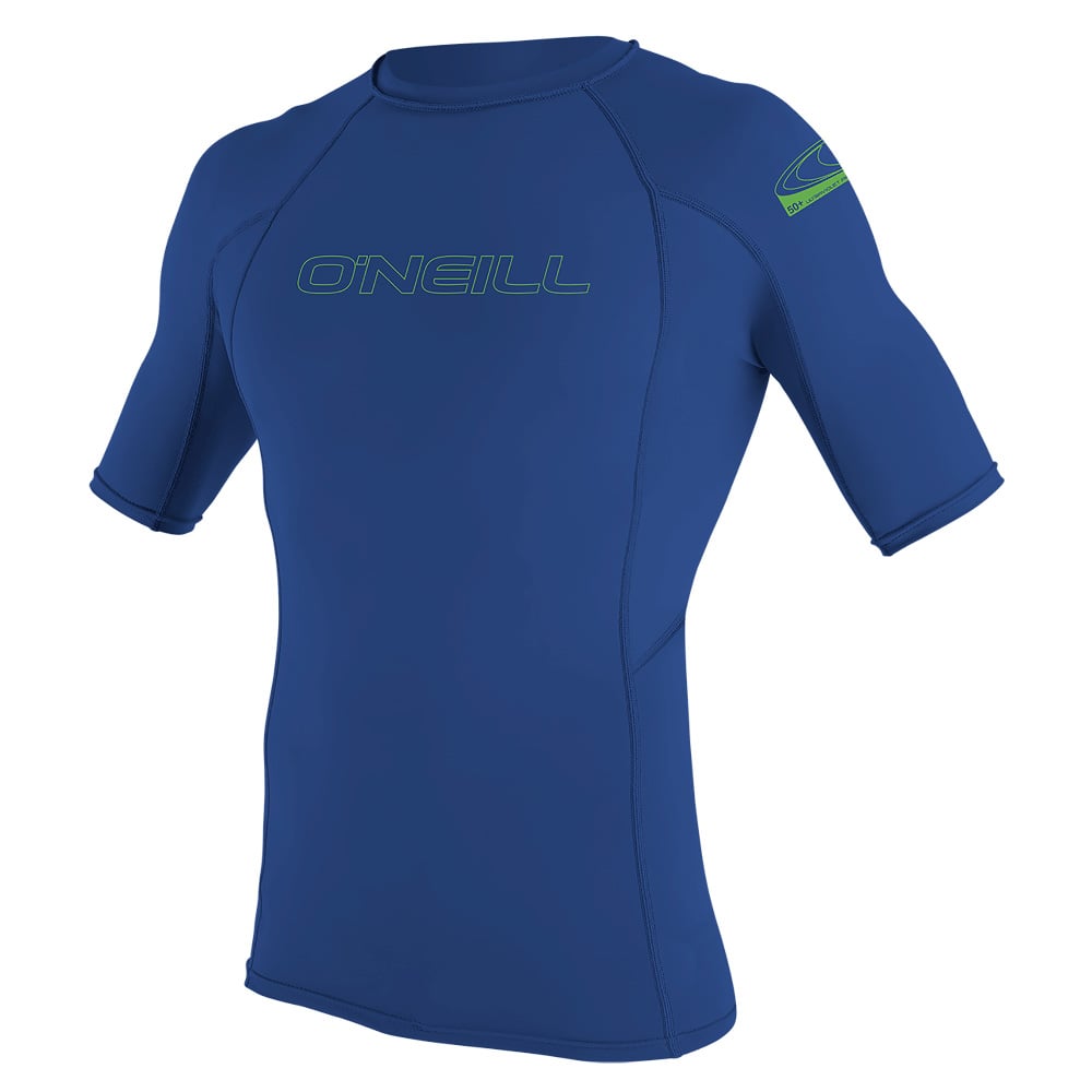 korte mouwen rash guard kind blauw