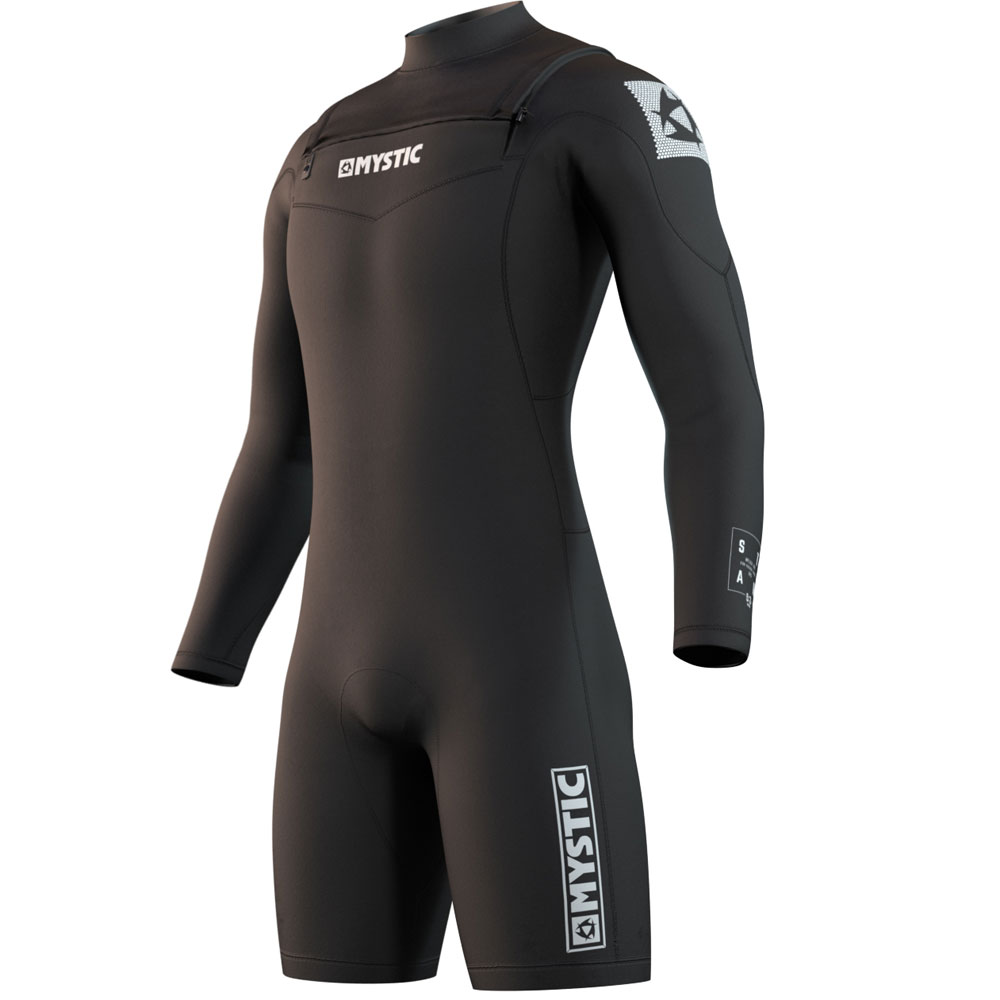 Star lange mouwen Shorty 3/2mm dubbele borstrits Zwart heren wetsuit