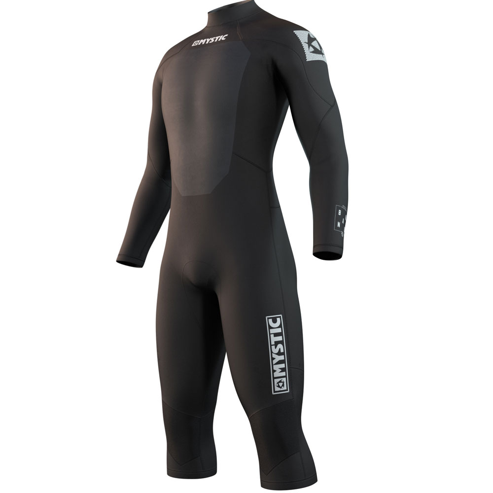 Brand lange mouwen Shortleg 3/2mm rugrits Flatlock Zwart heren wetsuit