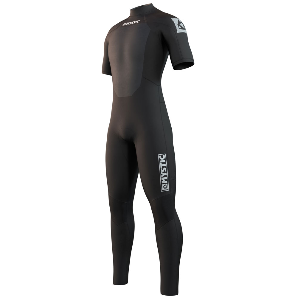 Mystic Brand korte mouwen 3/2mm rugrits Flatlock Zwart heren wetsuit foto 1
