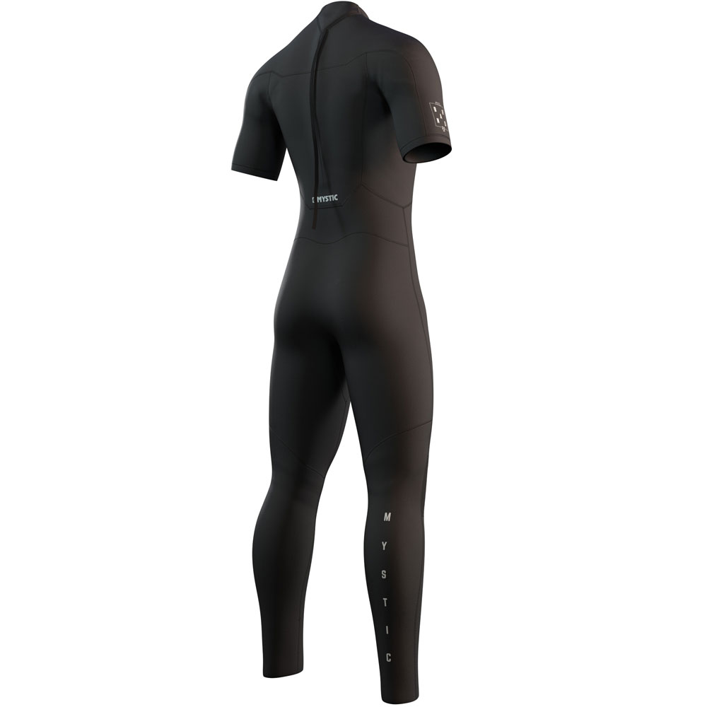 Mystic Brand korte mouwen 3/2mm rugrits Flatlock Zwart heren wetsuit 2