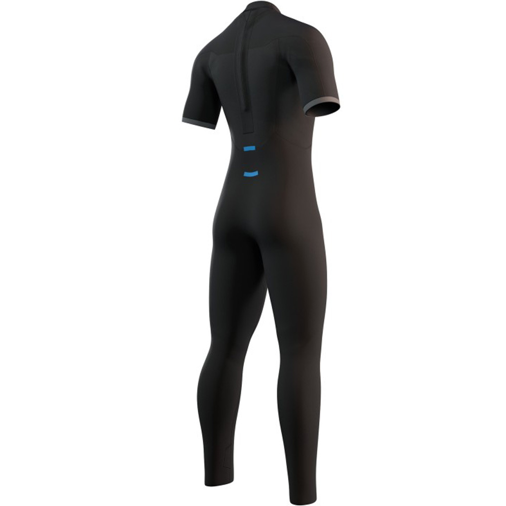 Mystic Brand korte mouwen 3/2mm rugrits Flatlock Zwart heren wetsuit 4