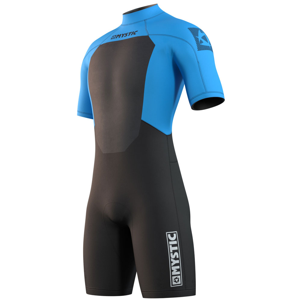 Mystic Brand Shorty 3/2mm rugrits Flatlock blauw heren wetsuit 1