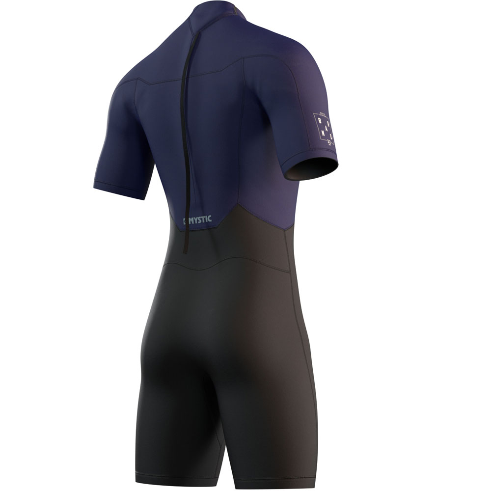 Mystic Brand Shorty 3/2mm rugrits Flatlock Night blauw heren wetsuit 2