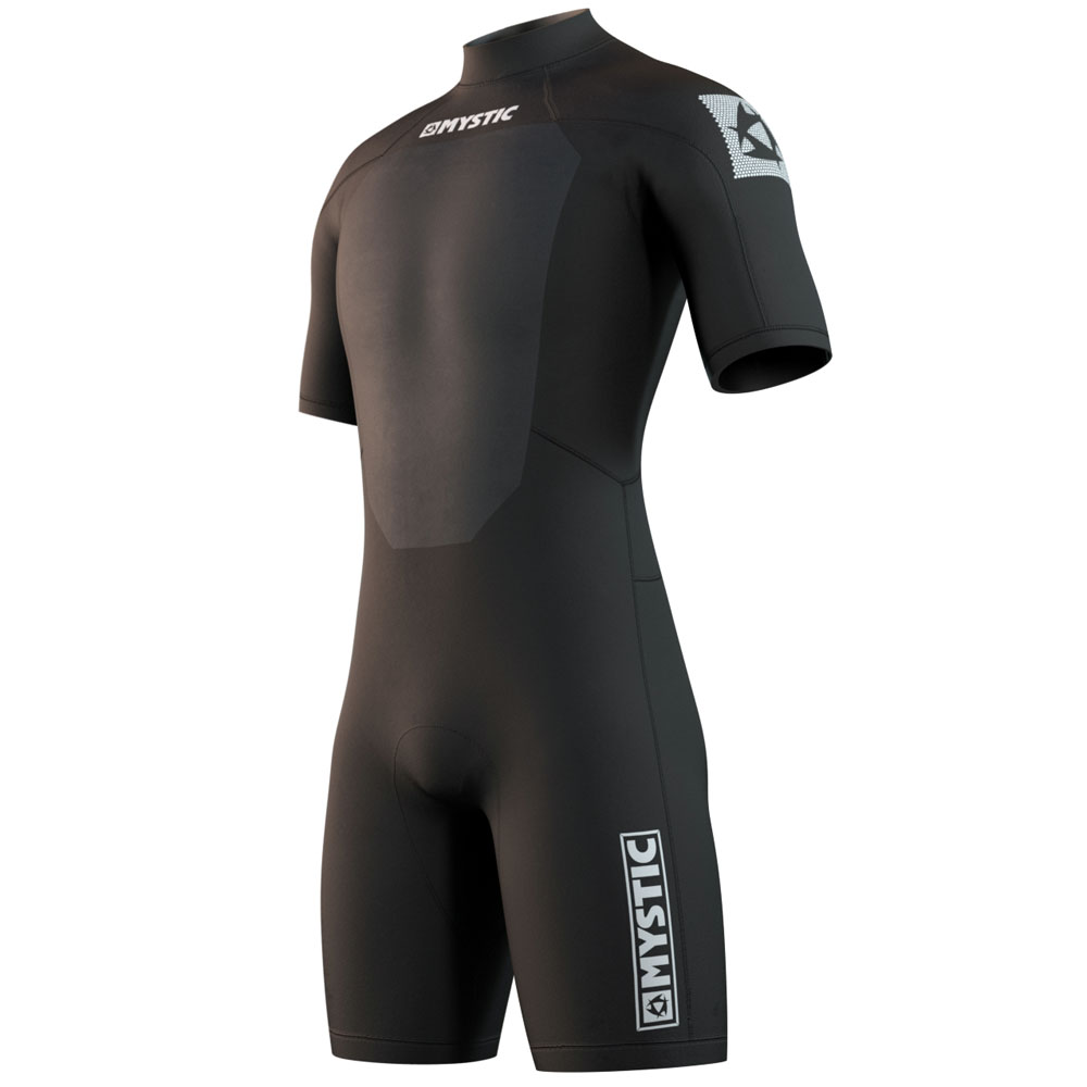 Mystic Brand Shorty 3/2mm rugrits Flatlock Zwart heren wetsuit foto 1