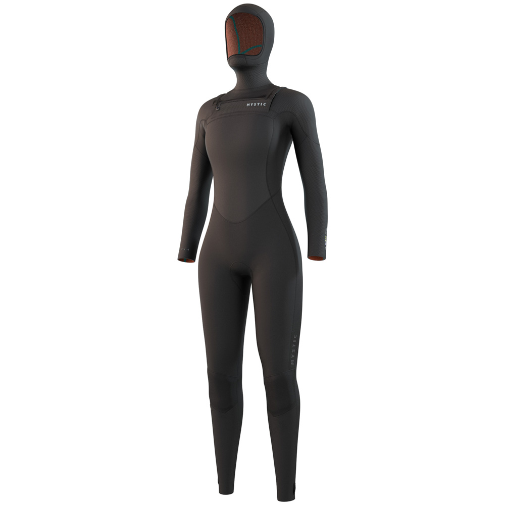 Gem Hooded fullsuit 6/4/3mm dubbele borstrits dames zwart