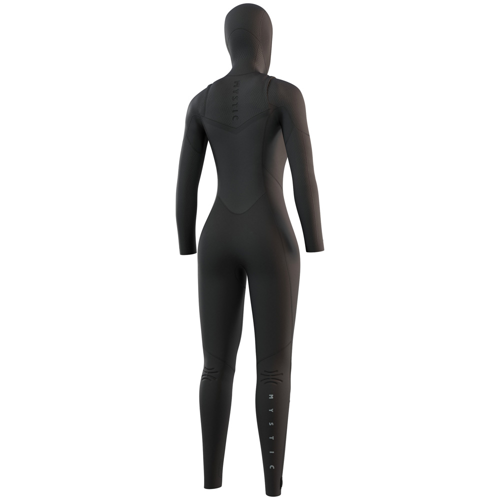 Gem Hooded fullsuit 6/4/3mm dubbele borstrits dames zwart