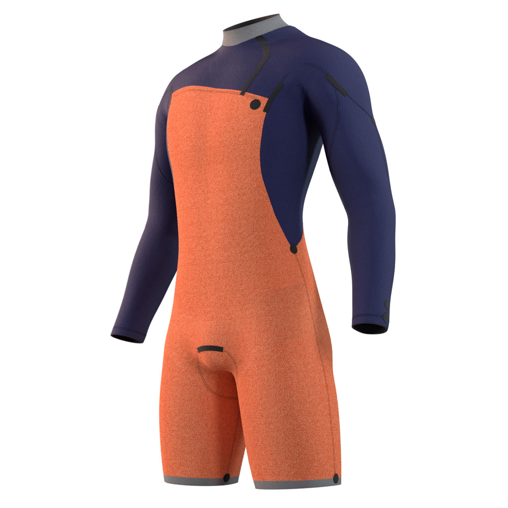 Mystic Marshall Longarm Shorty 3/2mm borstrits heren blauw / geel 3