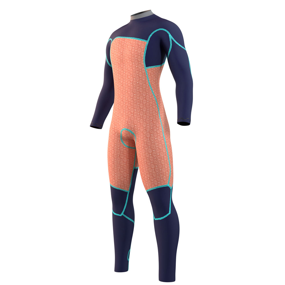 Mystic Majestic fullsuit wetsuit heren 5/4mm borstrits navy blauw 3