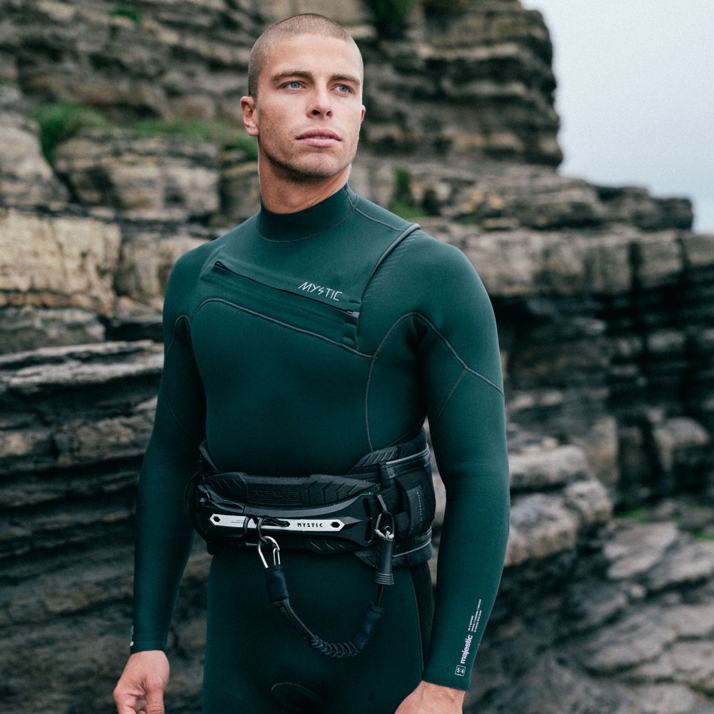 Mystic Majestic fullsuit wetsuit heren 5/4mm borstrits Cypress groen 6