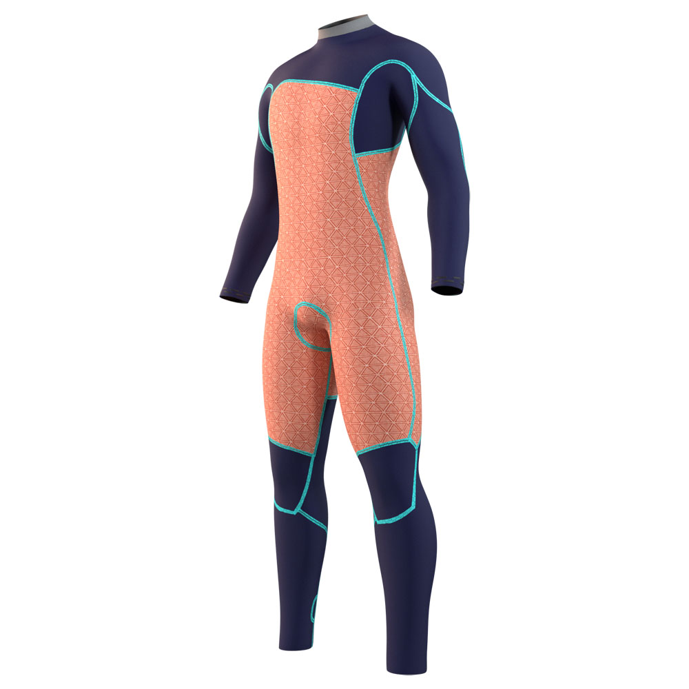 Mystic Majestic fullsuit wetsuit heren 4/3mm borstrits navy blauw 6