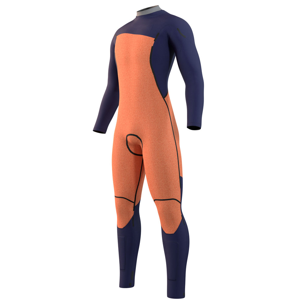 Mystic Marshall fullsuit wetsuit heren 4/3mm borstrits navy blauw / rood 6