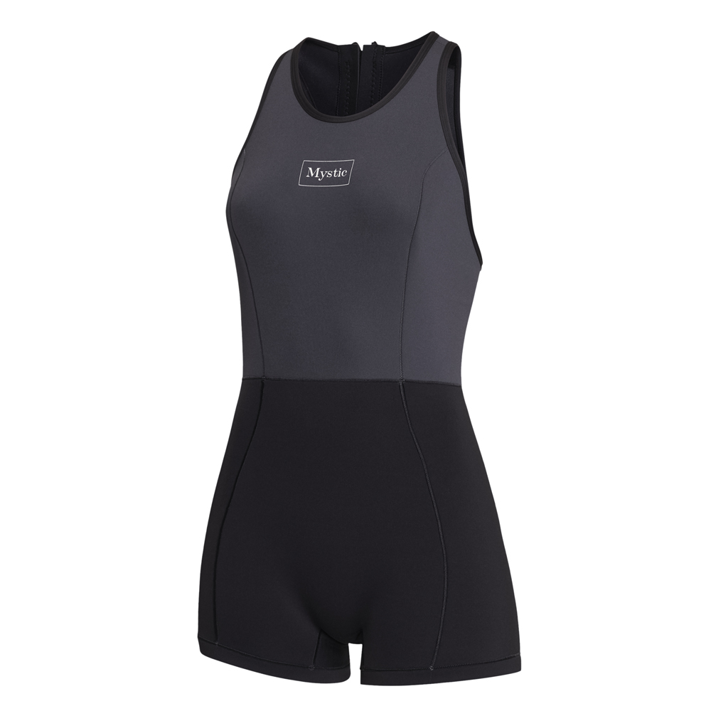 Mystic Lunar Short John wetsuit  2/2mm rugrits dames zwart 1