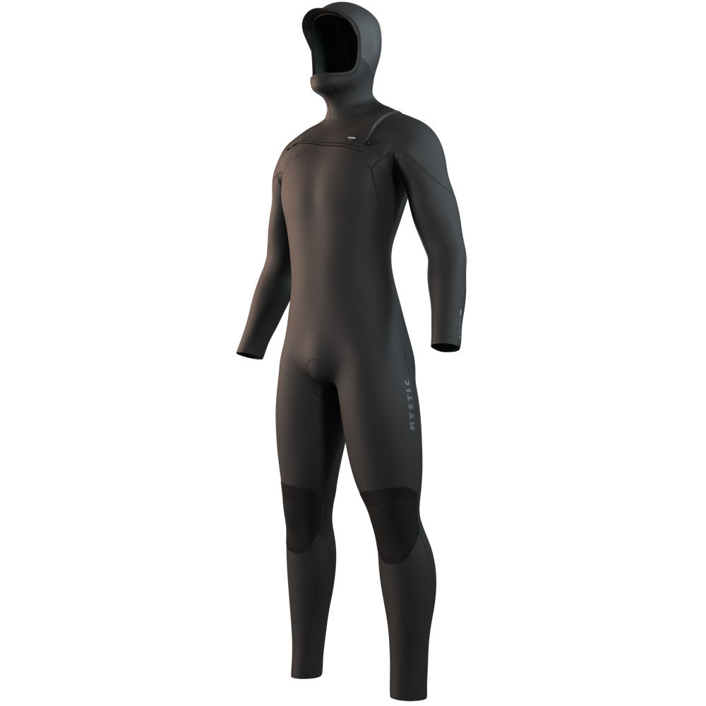 Motion hooded fullsuit wetsuit 5/3 mm borstrits heren zwart