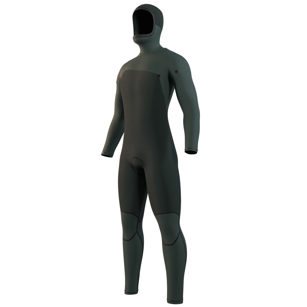 Mystic Motion hooded fullsuit wetsuit 5/3 mm borstrits heren zwart 3