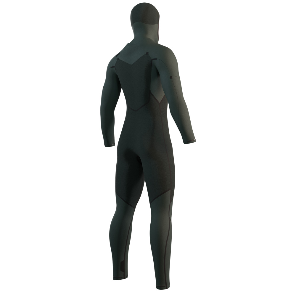 Mystic Motion hooded fullsuit wetsuit 5/3 mm borstrits heren zwart 4