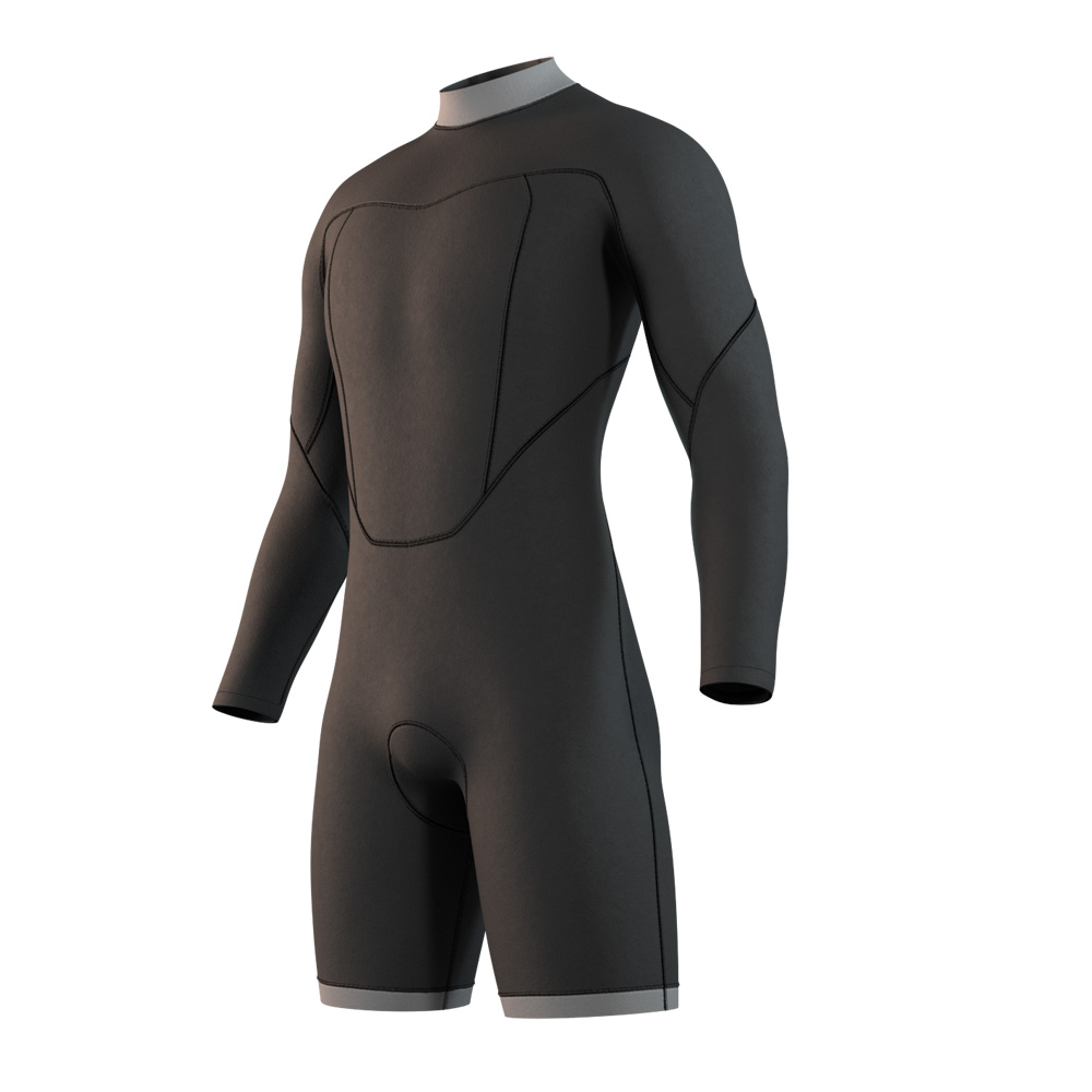 Mystic Brand longarm wetsuit 3/2 mm rugrits heren zwart 3