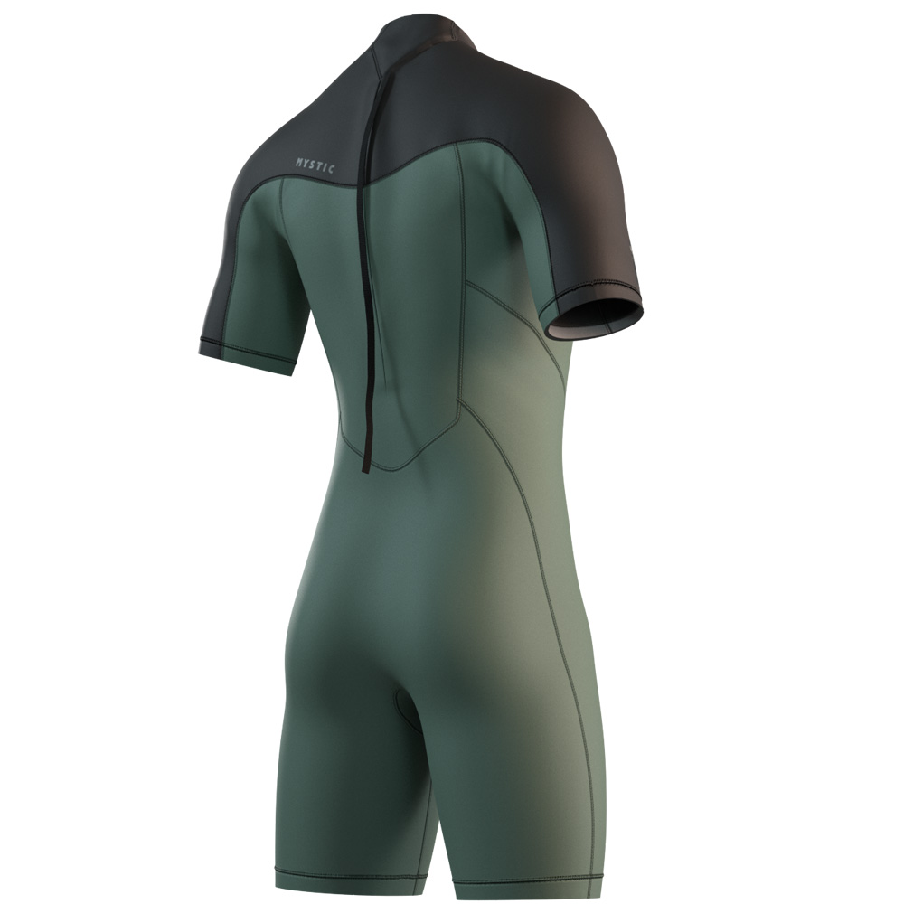 Mystic Brand shorty wetsuit 3/2 rugrits heren olijf groen 2