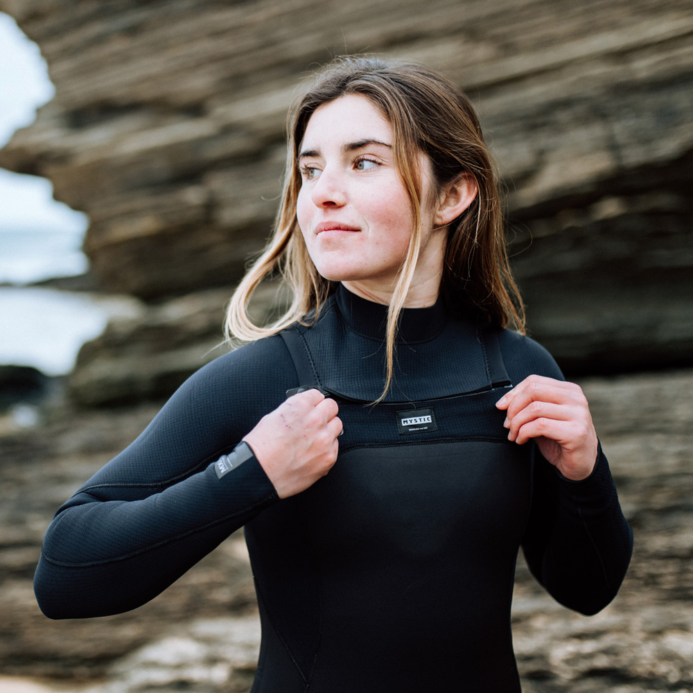 Mystic Haven fullsuit wetsuit 5/3 mm borstrits dames zwart 5