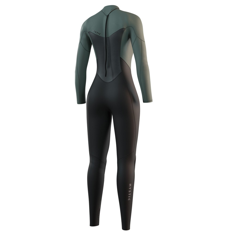 Mystic Star fullsuit wetsuit 3/2 mm rugrits dames groen 2
