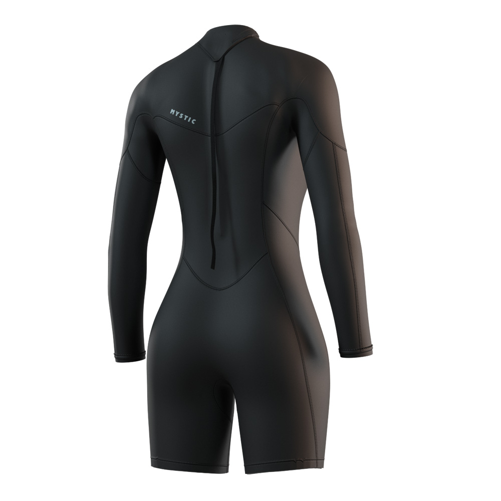 Mystic Brand longarm wetsuit 3/2 mm rugrits dames zwart 2