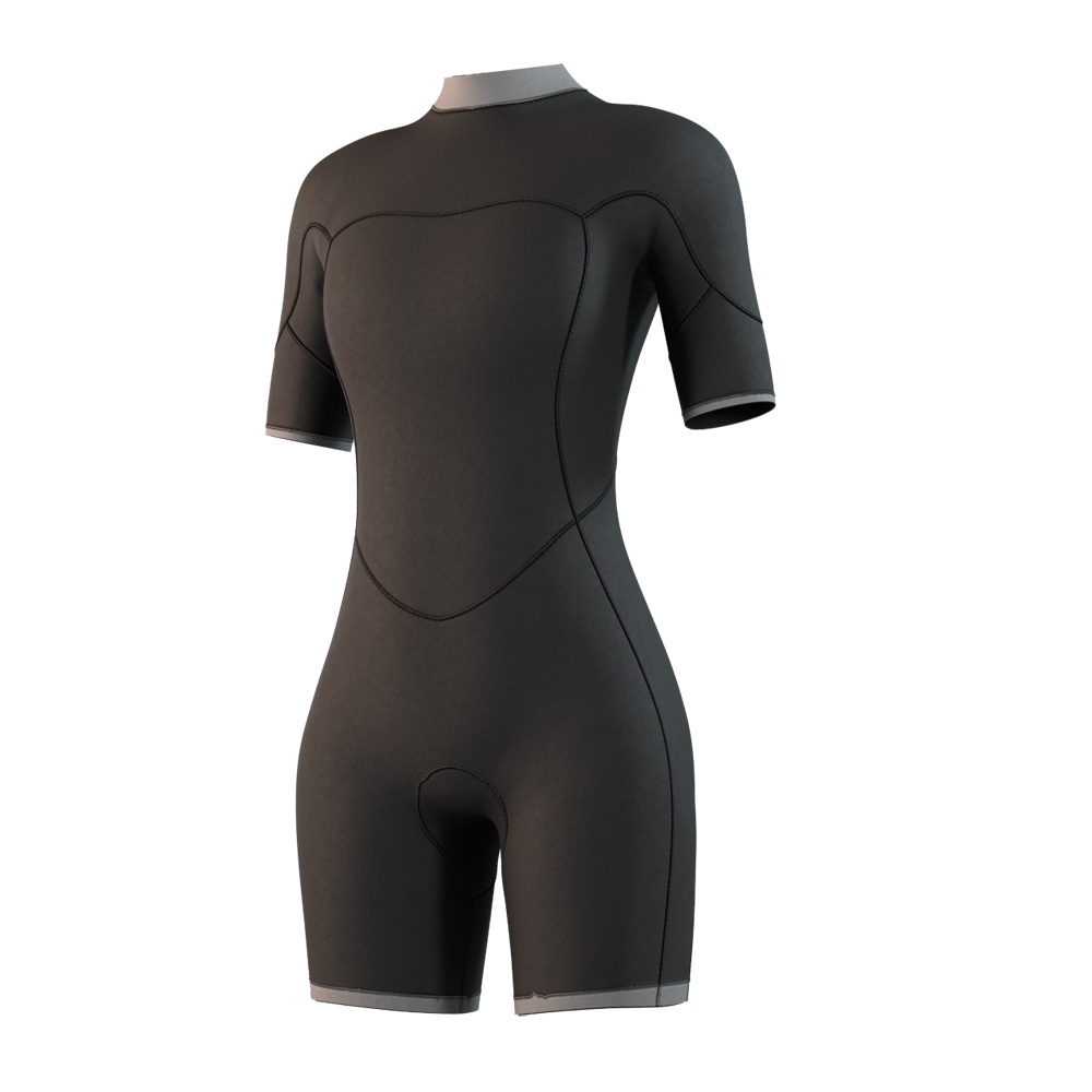 Mystic Brand shorty wetsuit 3/2 mm rugrits dames groen 3