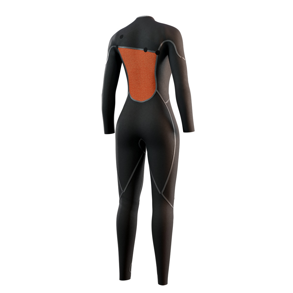 Mystic The One fullsuit 4/3 mm zipfree dames oranje 4