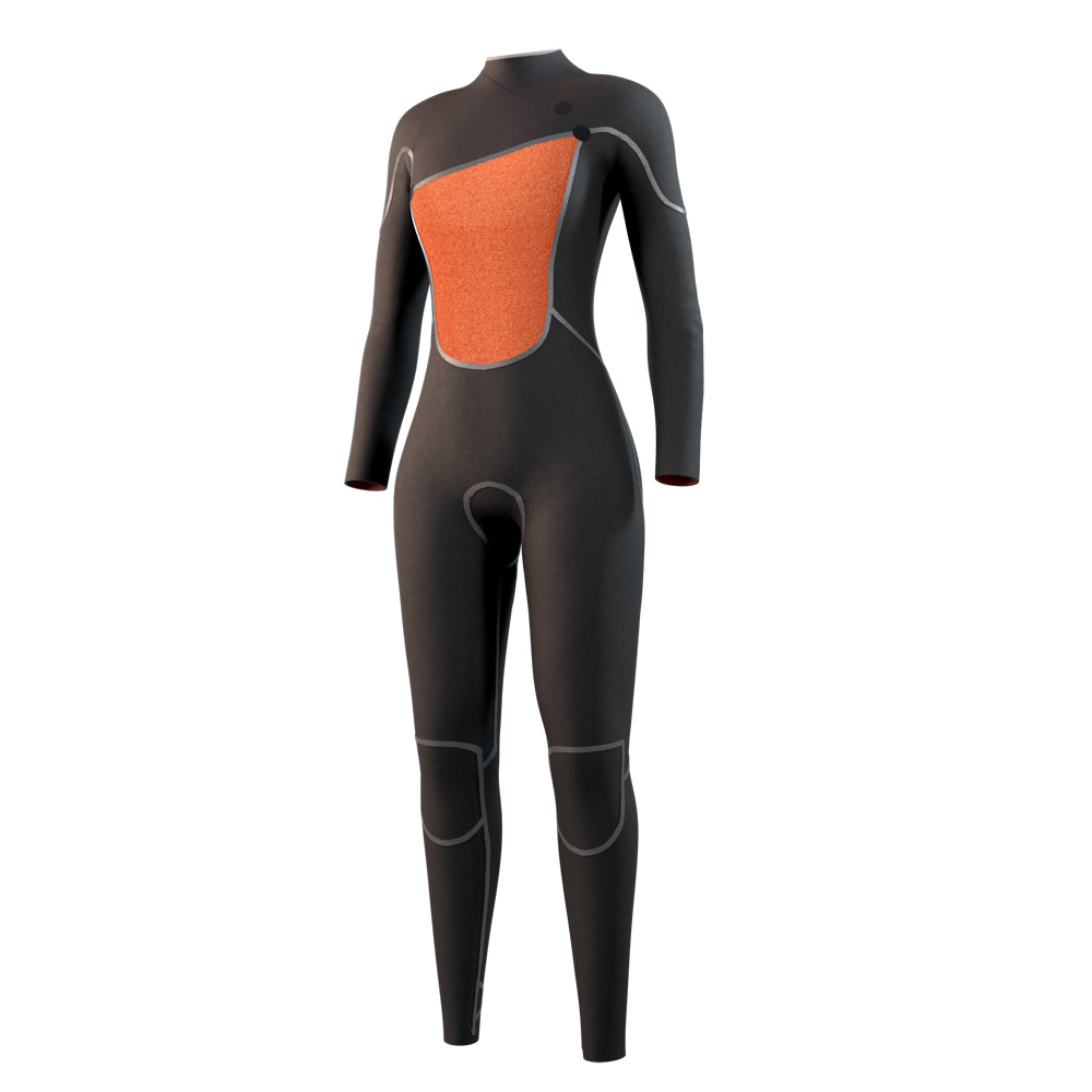 Mystic The One fullsuit 3/2 mm zipfree dames oranje 3