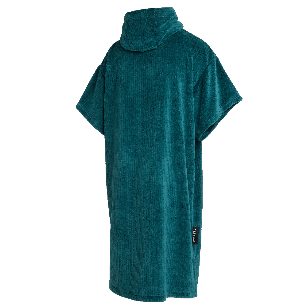 Corduroy poncho teal blauw