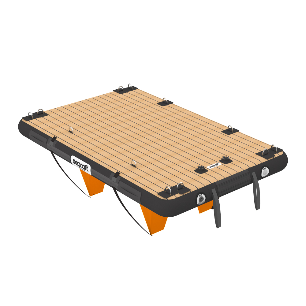 Teak deck zwart small opblaasbaar platform