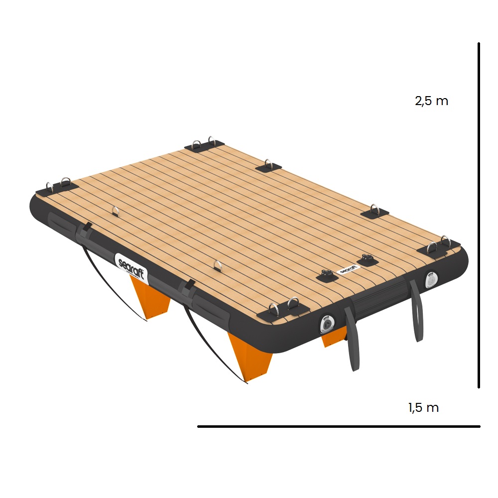 SeaRaft Teak deck zwart small opblaasbaar platform 17