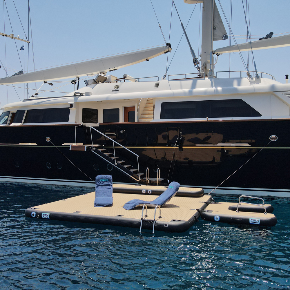 SeaRaft Teak deck grijs small opblaasbaar platform 12