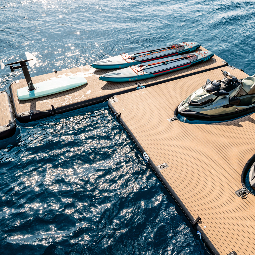 SeaRaft Teak deck grijs small opblaasbaar platform 14