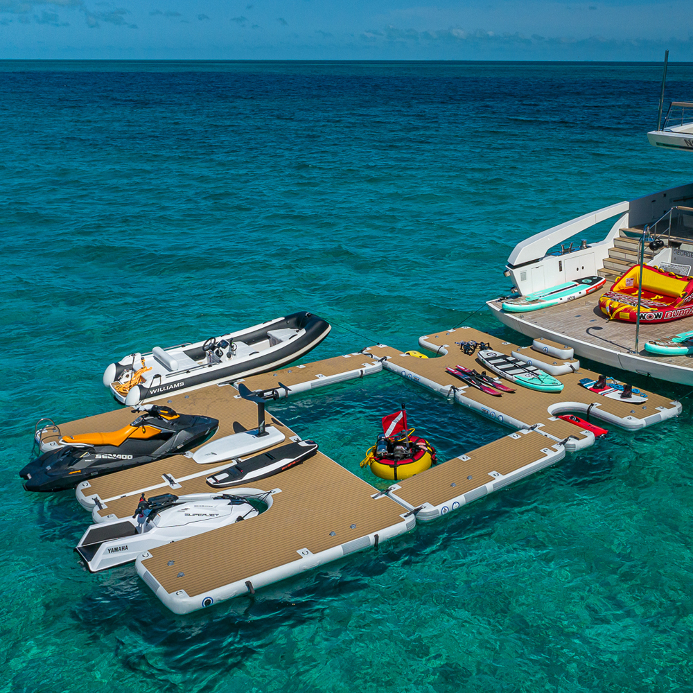 SeaRaft Teak deck grijs small opblaasbaar platform 16