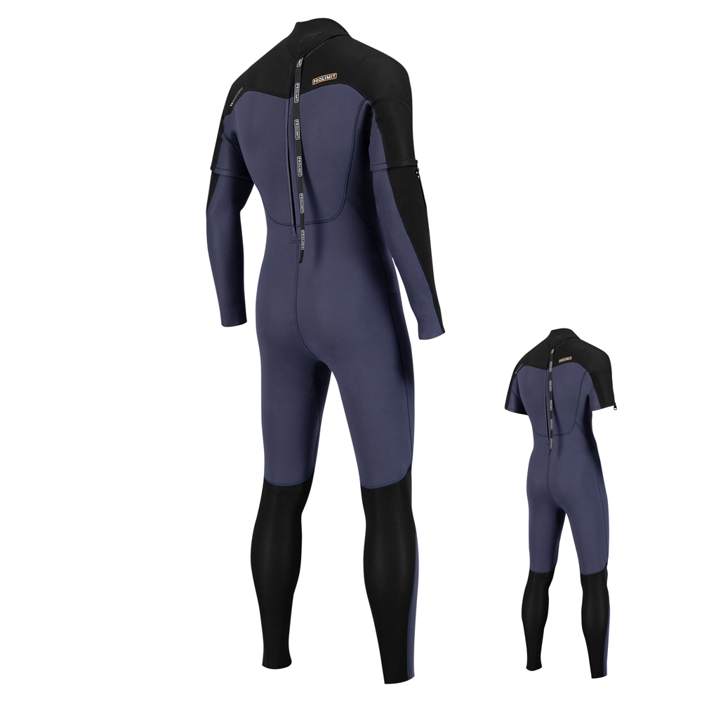 Prolimit Raider fullsuit verwijderbare mouwen 3/2 rugrits navy/zwart wetsuit heren 4