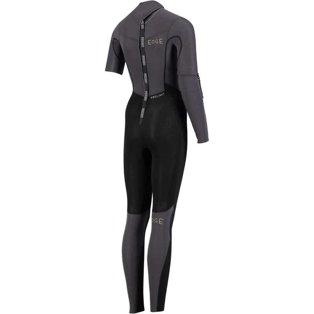 Edge fullsuit met verwijderbare mouwen 3/2 rugrits zwart wetuit dames