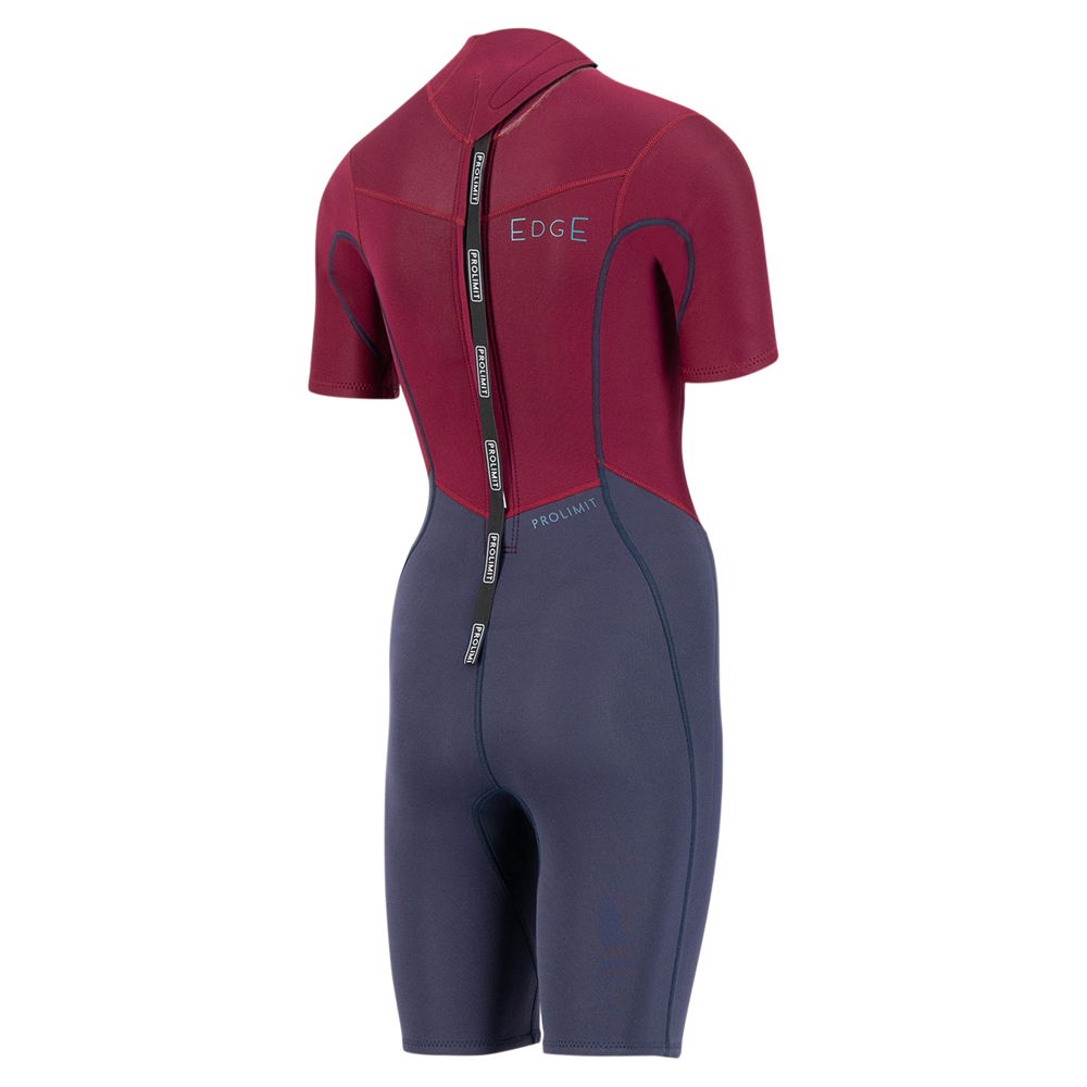 Prolimit Edge Shorty 2/2 rugrits navy/bordeaux wetuit dames 2