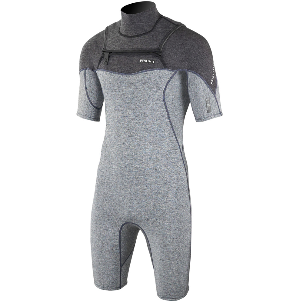 Mercury shorty Freezip 3/2mm borstrits grijs/zwart wetsuit heren