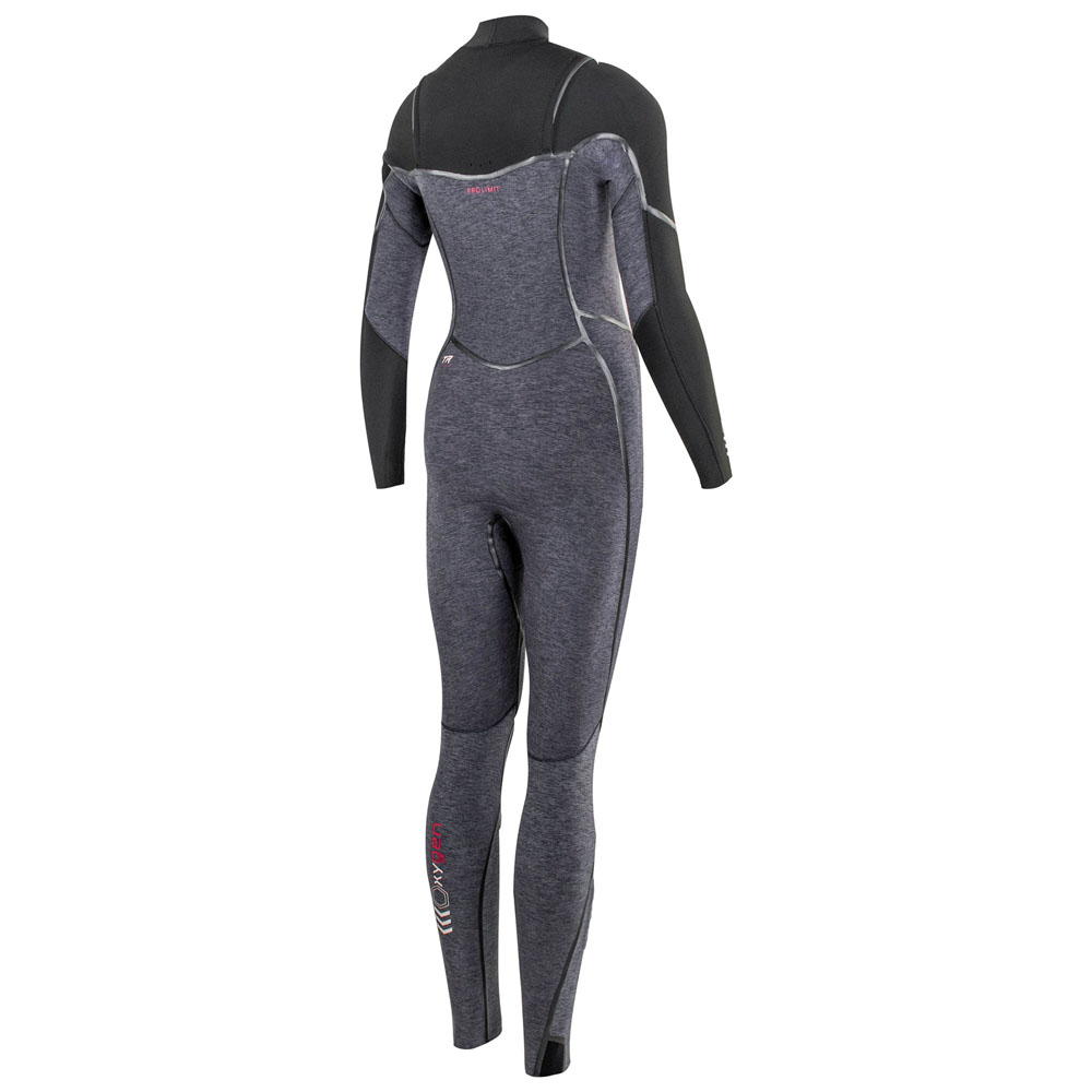 Prolimit Oxygen steamer Freezip 6/4 mm borstrits zwart/zand/turquoise wetsuit dames 2