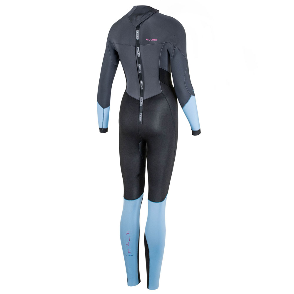 Prolimit Fire steamer 5/3 mm rugrits grijs wetsuit dames 2