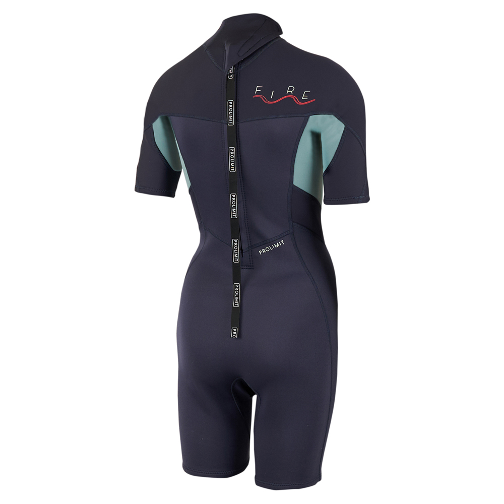 Prolimit Fire shorty 2/2 mm rugrits blauw wetsuit dames 3