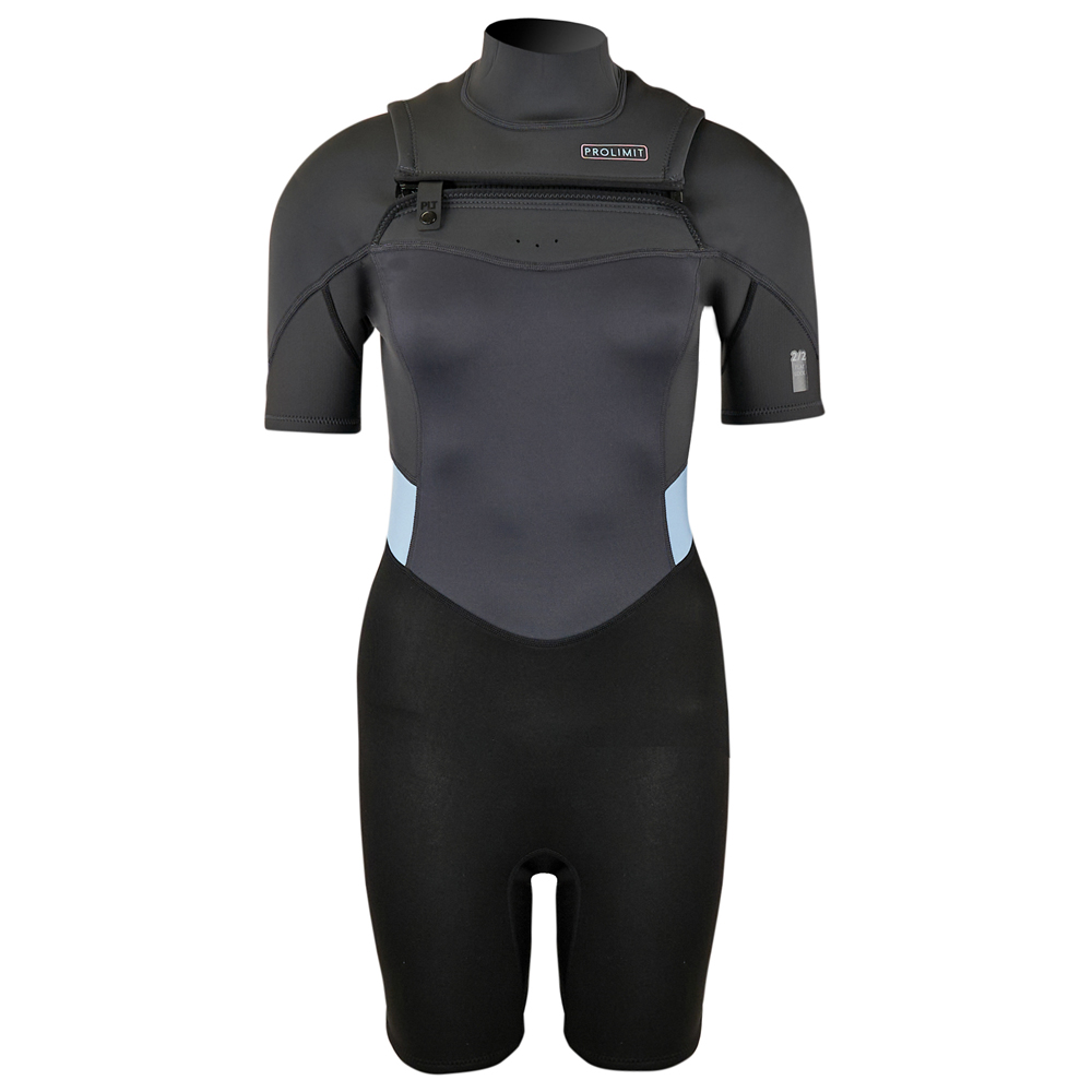 Fire shorty Freezip 2/2 mm borstrits blauw/grijs wetsuit dames