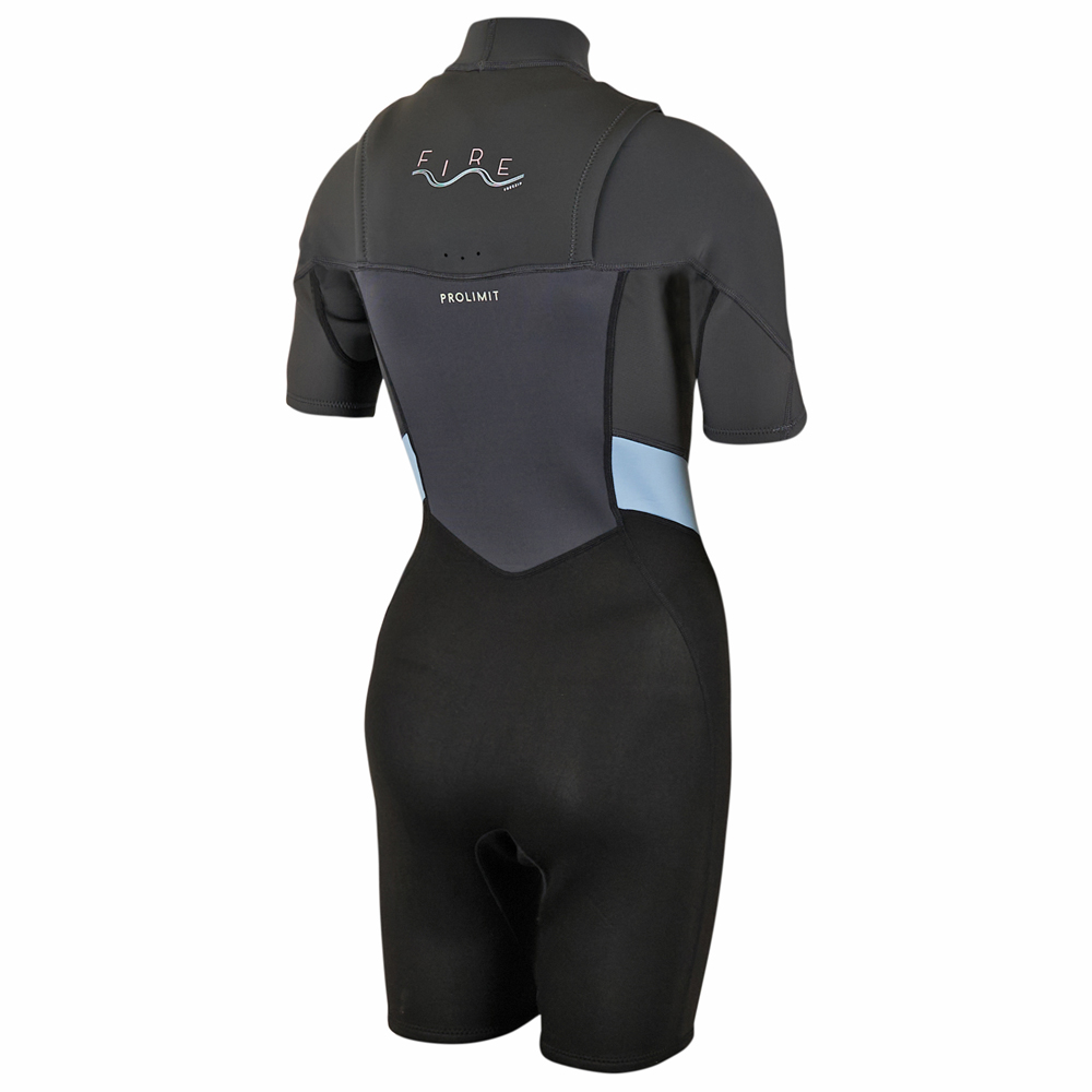 Prolimit Fire shorty Freezip 2/2 mm borstrits blauw/grijs wetsuit dames 3