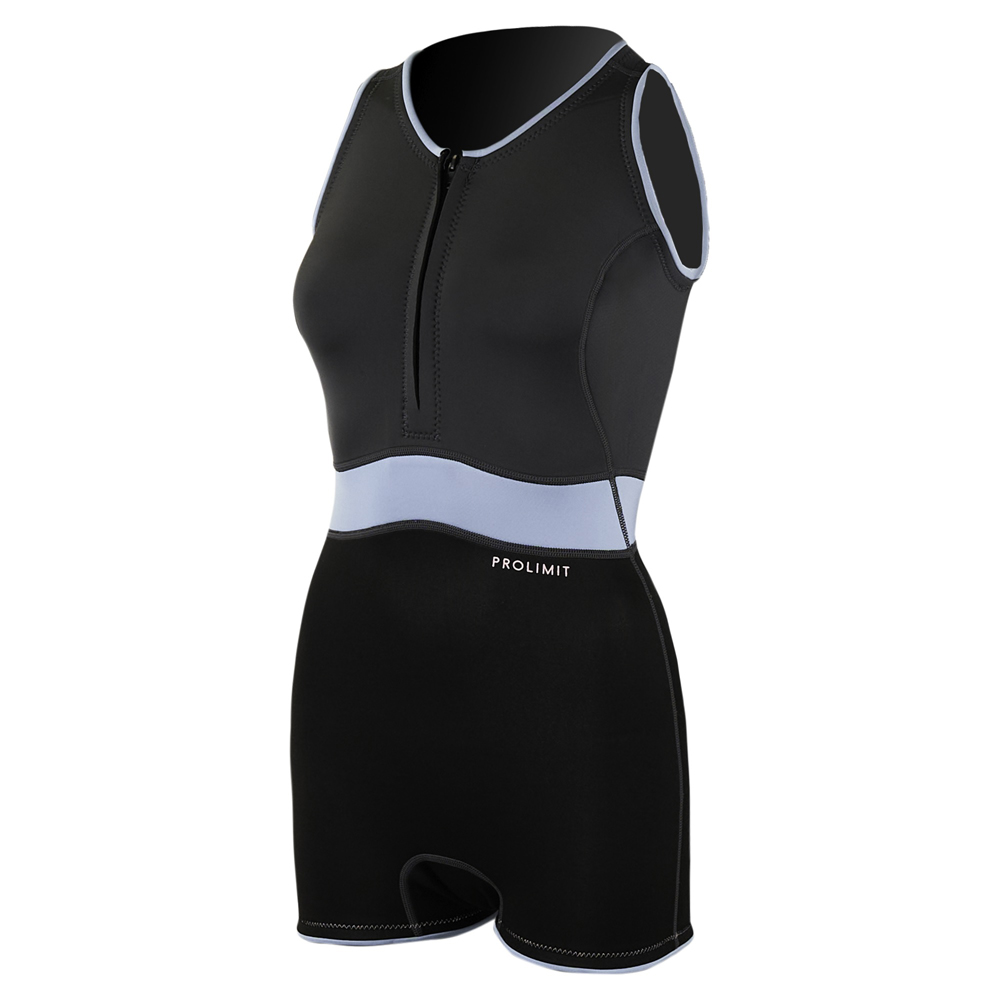 Prolimit Fire sleeveless shorty 2/2 mm borstrits grijs/blauw wetsuit dames 1